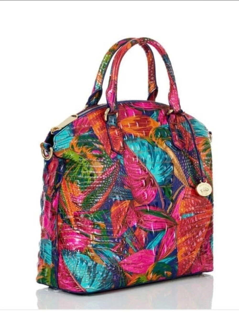 🌸▪️Brahmin▪️ Large Duxbury Lush Melbourne Multicolor Tropical Print Satchel